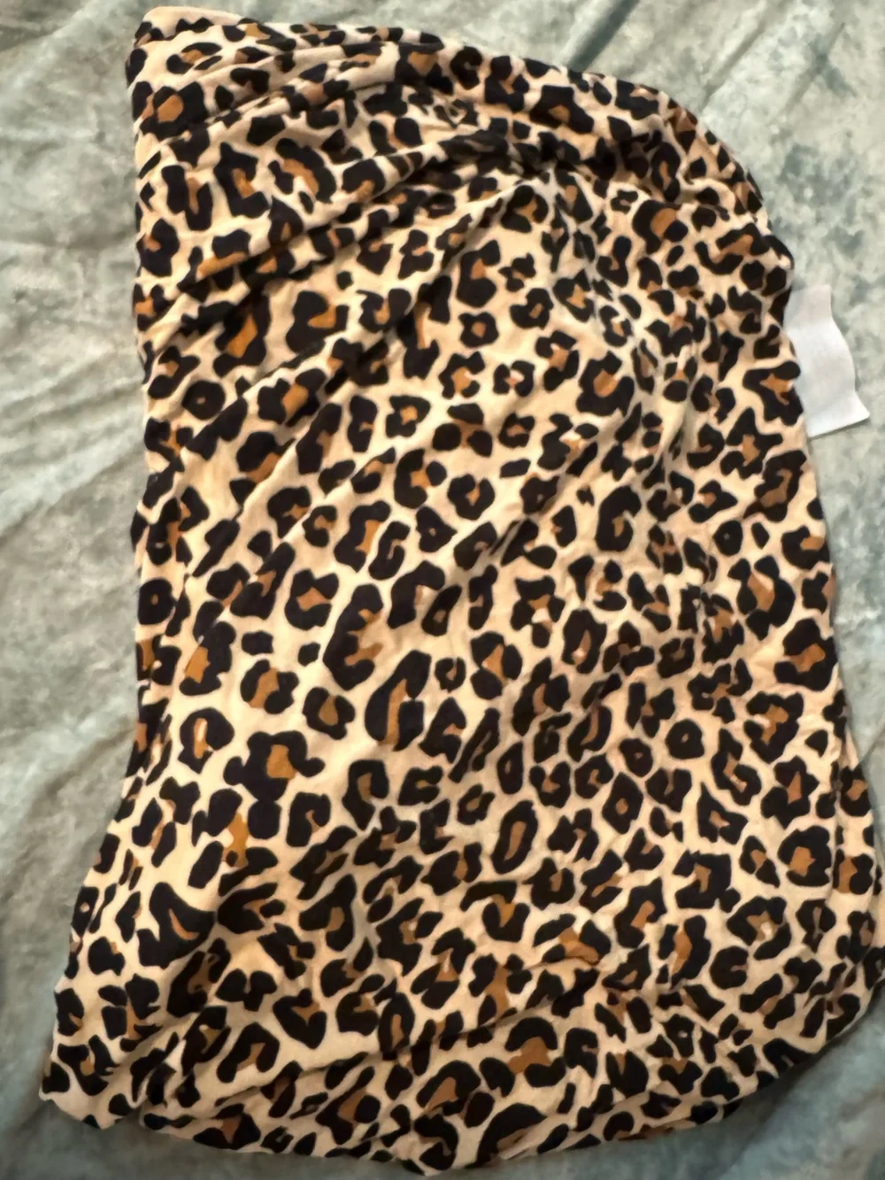 Posh Peanut Leopard Print crib sheet in Tan, Black & Gray